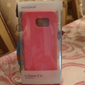 Pink Soft Shell Case for Galaxy S6 + 1 Screen Guard